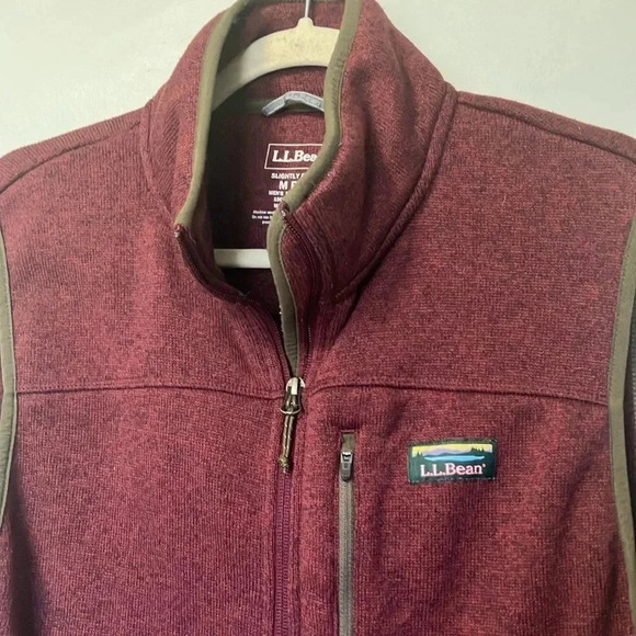 L.L.  Bean burgundy vest - Picture 2 of 6